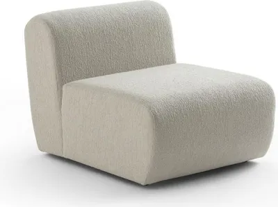 Produktbild von Moderner beiger Stoffsessel aus Holz für Wohnzimmer