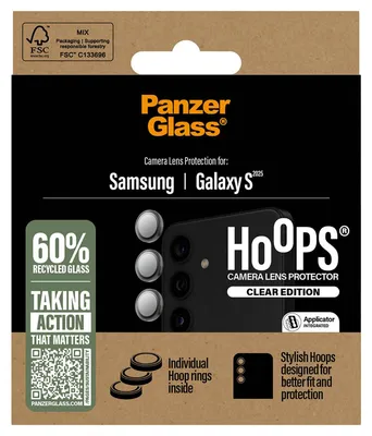 Productafbeelding van PanzerGlass Hoops Optic Rings Camera Protector voor de Samsung Galaxy S25 - Transparant