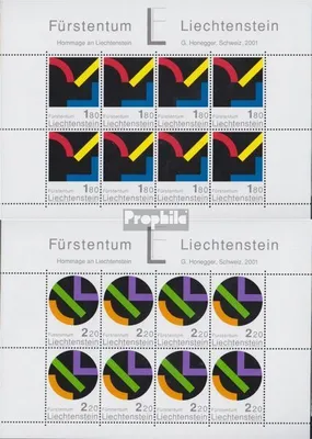 Produktbild von Briefmarken Liechtenstein 2001 Mi 1281Klb-1282Klb Kleinbogen (kompl.Ausg.) gestempelt Zeitgenössische Kunst