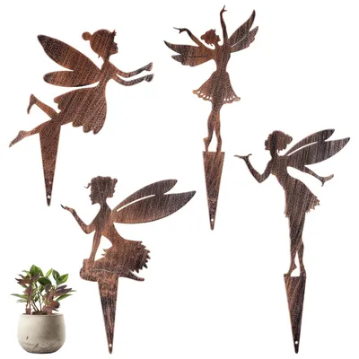 Immagine prodotto di Set di 4 statuette di elfi per la decorazione del giardino
