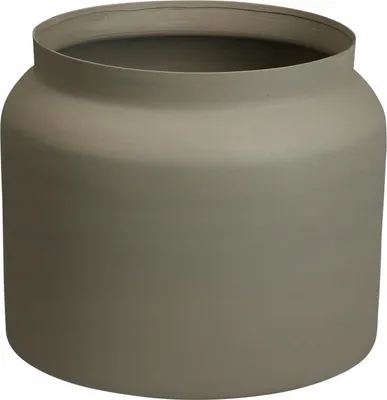 Produktbild von Runder Metall-Blumenübertopf 33 cm Braun modern, Pflanzgefäß/Übertopf für Innen & Terrasse 1 St.