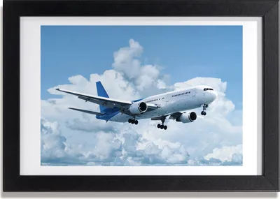 Produktbild von Bild 30x20 MDF-Rahmen, Wandkunst Flugzeug im Himmel