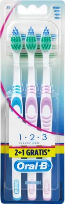 Obrázok produktu pre Oral-B Zahnbürste 1 2 3 Classic Care Mittel 2er+1 Gratis