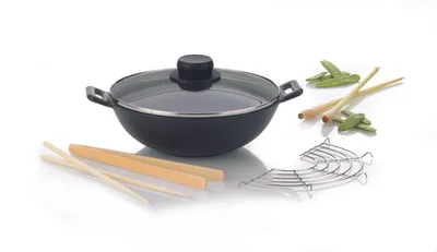 Produktbild von Kela Wok-Set Mini Gusseisen 5tlg 8cmh 24cmØ 1,6l, 77747