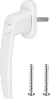Premium Aluminium Fenstergriff verriegelbar Druckknopf in Weiß - Stiftlänge 40mm