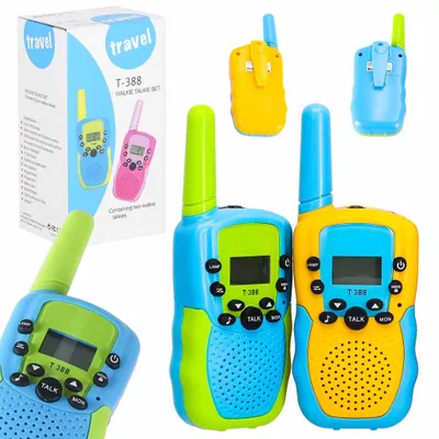 Obrázok produktu pre Vysielačky pre deti 2 ks – farebné walkie-talkie do 3 km, odolné