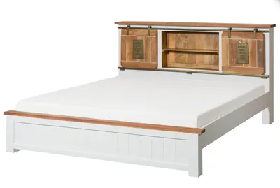 Produktbild von MASSIVMOEBEL24.DE Bett Mango 180x200x105 weiß lackiert RAILWAY #543