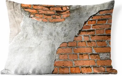Produktbild von MuchoWow® Outdoor Kissen - Mauer - Ziegel - Beton - 60x40 cm - Wetterfest - Lounge Kissen - Zierkissen - Kissen für Innenräume