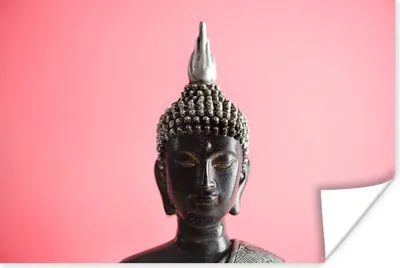 Produktbild von MuchoWow® Poster Buddha - Gesicht - Schwarz 120x80 cm - Bilder