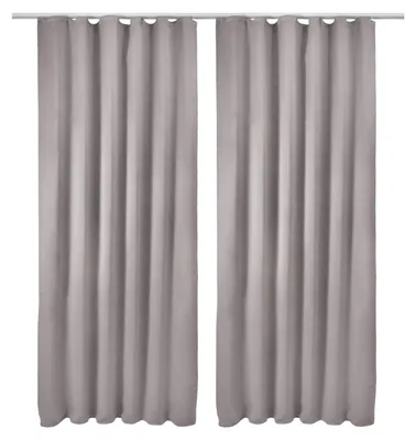 Image de Beautissu Lot de 2 rideaux occultants gris opaque Amelie BK, 140 x 245 cm