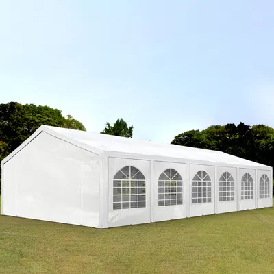 Produktbild von TOOLPORT Hochwertiges Partyzelt 5x12 m Pavillon Zelt PE Plane 450 N Gartenzelt Festzelt Wasserdicht weiß