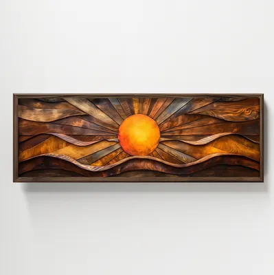 Produktbild von Wallity, HUM035, Dekoratives gerahmtes MDF-Gemälde, Mehrfarbig, 100 % MDF, 120 x 40 x 3,5 cm