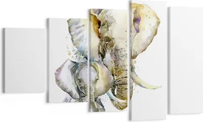Produktbild von Bild auf Leinwand - Leinwandbild - Elefanten tier safari afrika - 100x60cm - Wand Bild - Wanddeko - Leinwanddruck - Bilder - Kunstdruck - Wanddekoration - Leinwand bilder - Wandkunst - EG100x60-2884