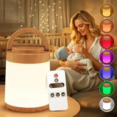 Zdjęcie produktu dla Lampka nocna dla niemowląt 10 kolorów rgb ściemnialna pilot zdalny