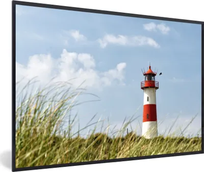 Produktbild von MuchoWow® MuchoWow® Gerahmtes Poster Meer - Leuchtturm - Deutschland 30x20 cm - Poster mit zchwarzem Bilderrahmen - Kunstdruck - Bild-Poster