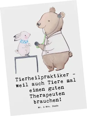 Produktbild von Mr. & Mrs. Panda Ansichtskarte Tierheilpraktiker - Weiß - Geschenk, Ansichtskarten, Liebe zu Tieren, Postkarten, Beruf, guter Therapeut, Berufe, Postkarte, Berufsliebe
