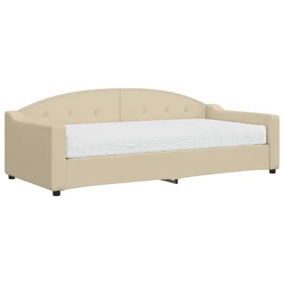 Obrázek produktu pro Válenda s matrací krémová 90 x 200 cm textil
