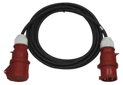 Obrázok produktu pre EMOS 3 fázový vonkajší predlžovací kábel 15 m / 1 zásuvka / čierny / guma / 400 V / 4 mm2