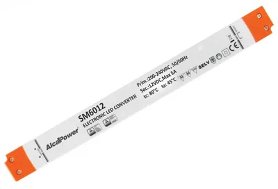 Immagine prodotto di Alcapower Alimentatore Switching 12V 60W 5A Ultra Sottile per Illuminotecnica, Ideale per Strip LED e Sistemi di Illuminazione Compatta - 30.5cm