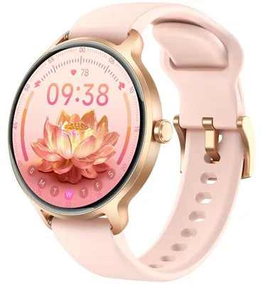 Image de Smartwatch Femme 1,27 pouces AMOLED - Fonction téléphone - Moniteur de fréquence cardiaque - Moniteur de sommeil SpO2 - Étanche IP68 - 150+ cadrans - Montre de fitness