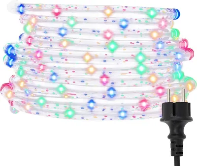 Zdjęcie produktu dla vidaXL Oświetlenie linowe 240 LED Wielokolorowe 10 m PVC