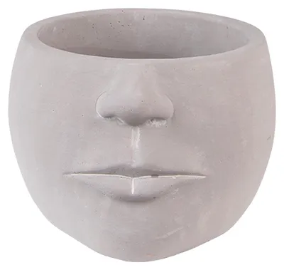 Obrázok produktu pre Clayre & Eef Tvár kvetináča 17x15x10 cm Sivý kameň