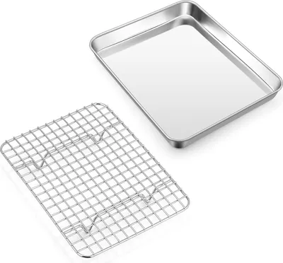Produktbild von Homikit Backblech mit Abkühlgitter Edelstahl 23,6x17,8x2,5cm