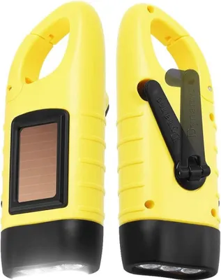 Produktbild von Handkurbel Solar betriebene Taschenlampe, wiederaufladbare LED -Taschenlampe von LED, Überlebens -Taschenlampe, Schnell -Snap -Carbiner -Dynamo -Taschenlampe für den Outdoor -Sport im Freien