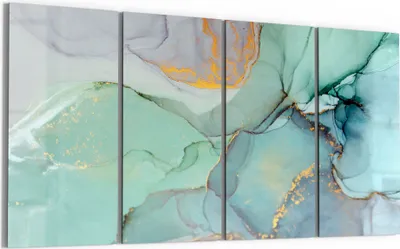 Produktbild von DEQORI Glasbild Echtglas 4x30x60 cm 'Zerlaufene Wasserfarbe' Wandbilder XXL groß