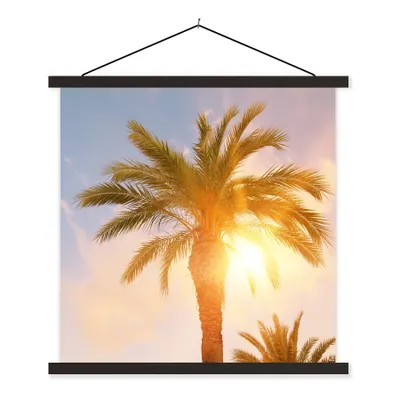 Produktbild von MuchoWow® Textilposter Palme - Sommer - Sonne - Tropisch 40x40 cm mit schwarzem Rahmen - Fotos