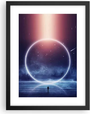 Produktbild von Gerahmtes Poster - Schwarzer Rahmen - Fantasie Ring Kosmos - 30x40 cm - Wand Bild - Wanddeko - Wandbilder - Kunstposter - Wandposter - Bilderrahmen - Bilder - Kunstdruck - P2BPA30x40-4664