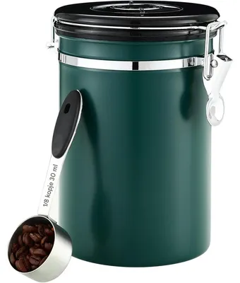Produktbild von Kaffeebehälter 1,8 l aus Edelstahl 304 luftdicht mit Datumsanzeige für Kaffeebohnen Nüsse und Teeblätter
