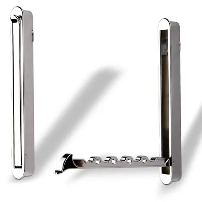 Produktbild von Set mit 2 ELBA Klapphaken, moderne Garderobenhaken, Kleiderständer, klappbare Kleiderhaken zur Unterputzmontage / 140 x 16/128 mm / Chrom, Einbauhaken von SO-TECH