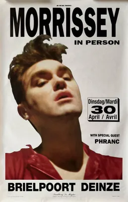 Obrázok produktu pre Morrissey – Koncert v Belgicku, 1991 – Plagát – 59x89 cm