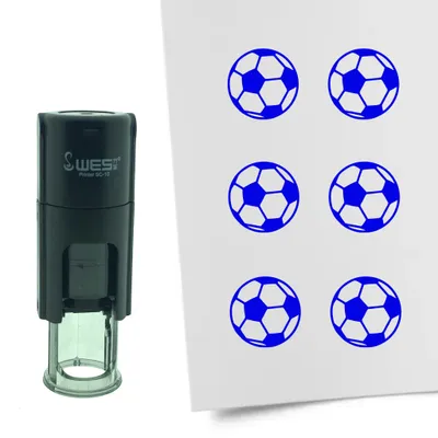 Produktbild von CombiCraft Selbstfärbender Stempel 'Fussball' in der Farbe Blau, Ø10mm