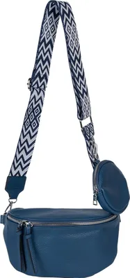 Produktbild von styleBREAKER Damen Halbmond Crossbody Schultertaschen Set 2-Teilig, Schultergurt mit Zick-Zack Rauten Muster 02012396
