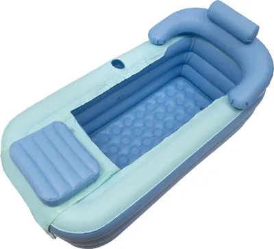 Immagine prodotto di Vasca da bagno gonfiabile in PVC, per piscina/SPA per adulti e bambini, pieghevole e portatile per i viaggi, blu