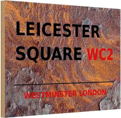 Produktbild von vianmo Holzschild 12x18 cm Westminster Leicester Square WC2 England