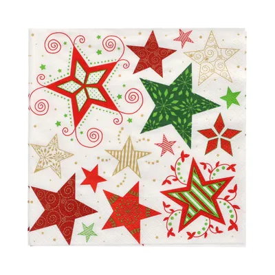 Image de PAPSTAR 88669 PAPSTAR Weihnachts-Motivservietten "Heavenly Stars", weiß