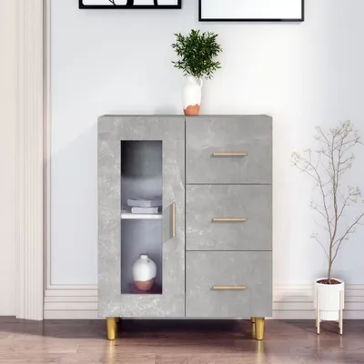 Image de vidaXL Sideboard gris béton 69,5x34x90 cm Bois composite