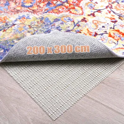 Produktbild von Rutschfester Unterleger für Teppiche - 200 x 300 cm - PVC - Rutschfest - Zuschneidbarer Rutschschutzunterleger