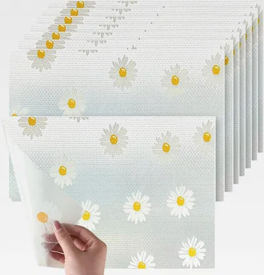 Produktbild von 8 Stück Antibakterielle kühlschrankmatten, 45 * 30cm Waschbar Kühlschrank Matten, DIY Zuschneidbare Kühlschrank Unterlage, Schubladenmatte Küche, für Küche, Schrank, Tisch, Regale