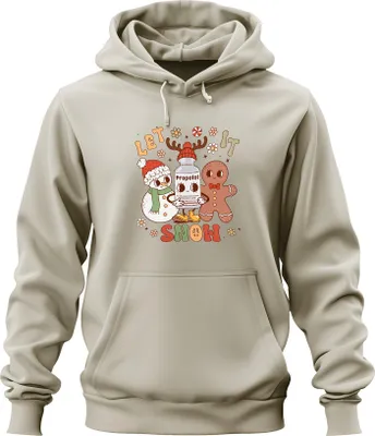 Produktbild von Let It Snow Propofol Schneemann Lebkuchenmann niedlich Uni Hoodie Kapuzenpullover, Natur, S