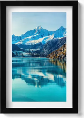 Produktbild von Schöne Landschaft eines Bergsees– Wandbild mit Rahmen – Gerahmtes Bild  – Wanddekoration – 20x30 cm – Schwarz