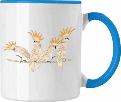 Produktbild von Trendation - Nymphensittich Grafik Tasse Geschenk für Nymphensittich-Besitzer Züchter Lustiger Spruch (Blau)