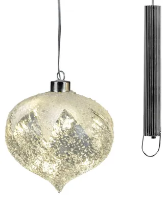 Produktbild von LED-Glashänger 12 cm mit Glasperlen, Timer 6h/18h, Weihnachtsdeko formano