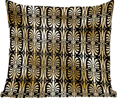 Produktbild von MuchoWow® Zierkissen Sofakissen Wohnzimmer Dekokissen 50x50 cm Muster - Art Deco - Gold - Komfort - Sofakissen