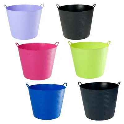 Produktbild von Flexi Eimer 15 L, Futtereimer, Wassereimer, Haushaltseimer, Wäschekorb, Farbe:Pink