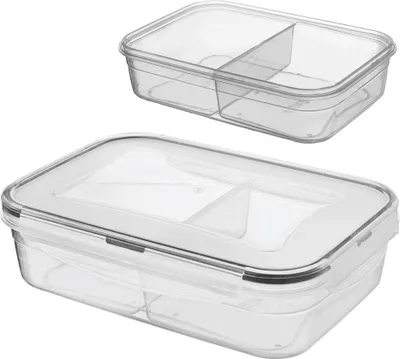 Produktbild von Orion Lunchbox | Lebensmittelbehälter mit Silikondichtung 2 Fächer aus Kunststoff luftdicht 1l