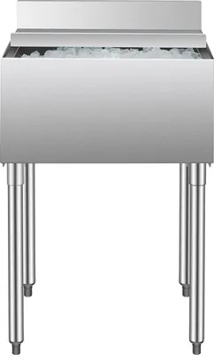 Obrázek produktu pro VEVOR komerční box na led 61 l pod pultem (610 x 482 x 937 mm) nerezový box na led s posuvným víkem a nastavitelnými kulovými nožičkami, chladicí vozík pro bar restauraci kuchyň stříbrná